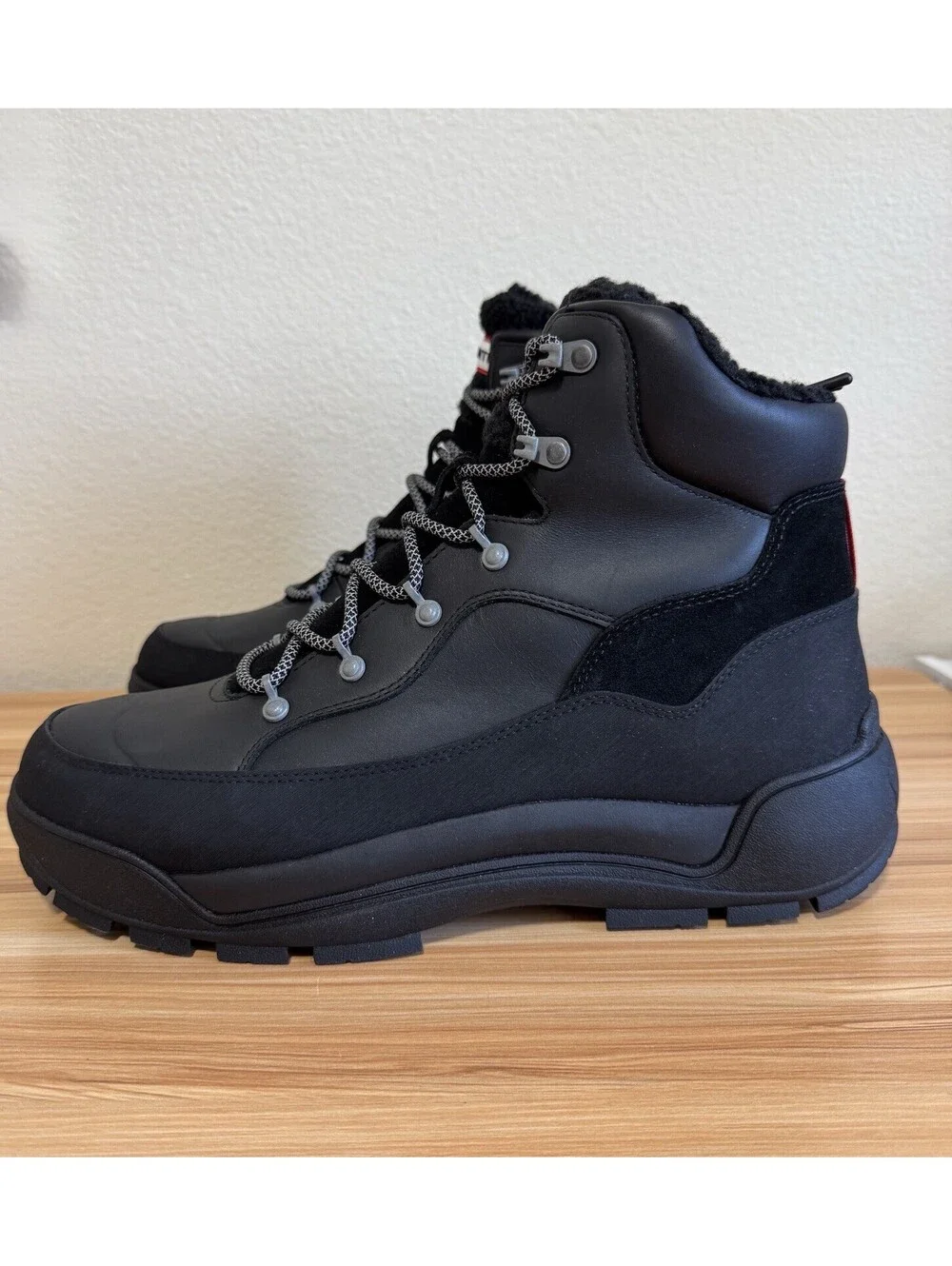 Hunter Explorer Leather Boot Men’s 12 Black Waterproof Insulated New in Box